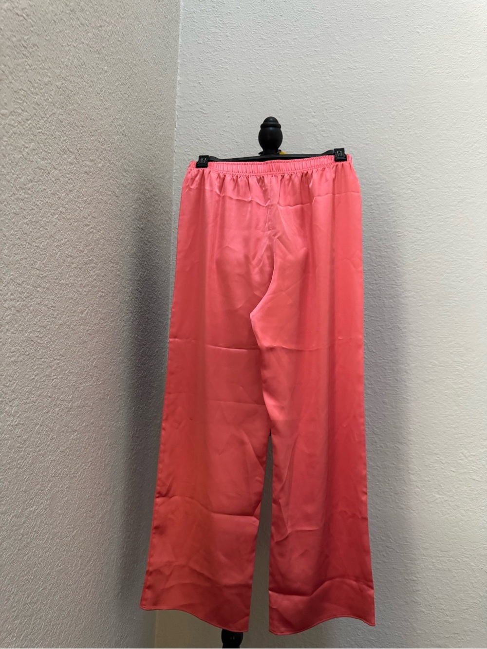 Satin Coral Pink Elastic Waist Lounge Pants